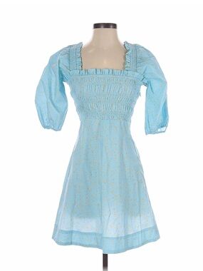 knee length dresses for ladies Egret Stripe Cotton Mini Dress